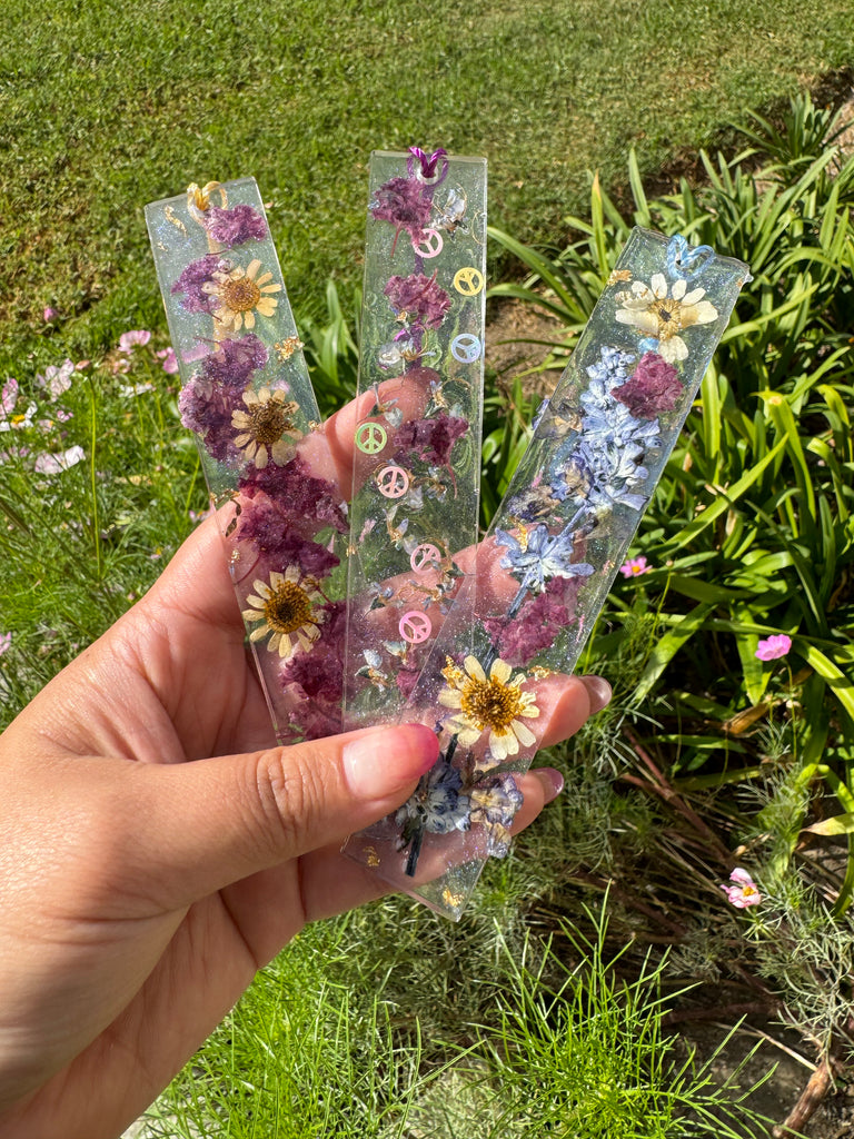 Handmade Floral Bookmarks - Foraged Flowers ~ Large Size